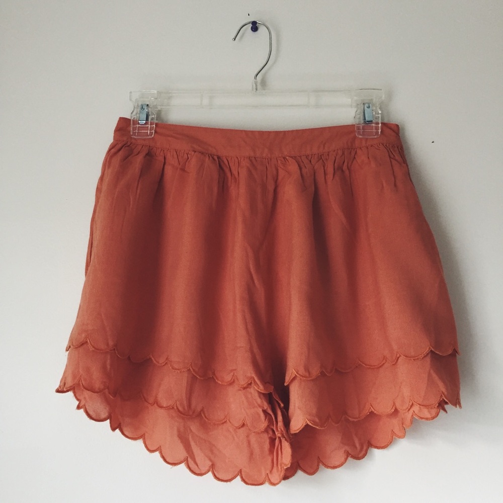 Scalloped Hem Shorts